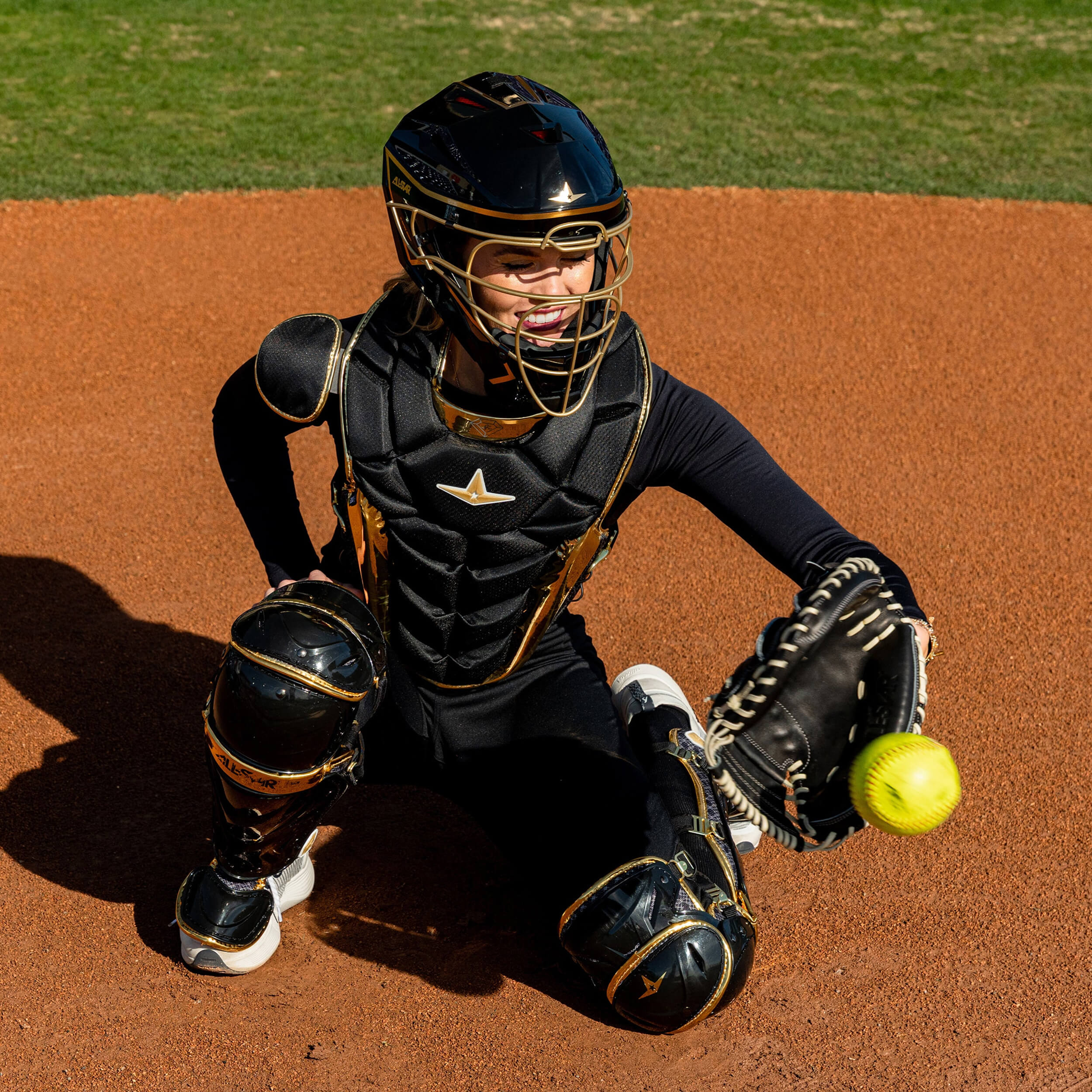All-Star PHX™ Gold Diamond Collection Paige Halstead Youth Fastpitch Catcher's Gear Set