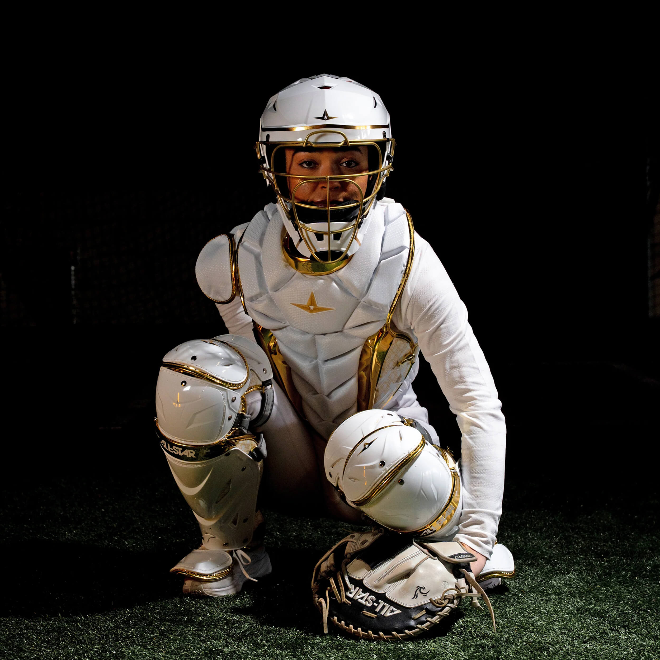 All-Star PHX™ Gold Diamond Collection Paige Halstead Intermediate Fastpitch Catcher's Gear Set