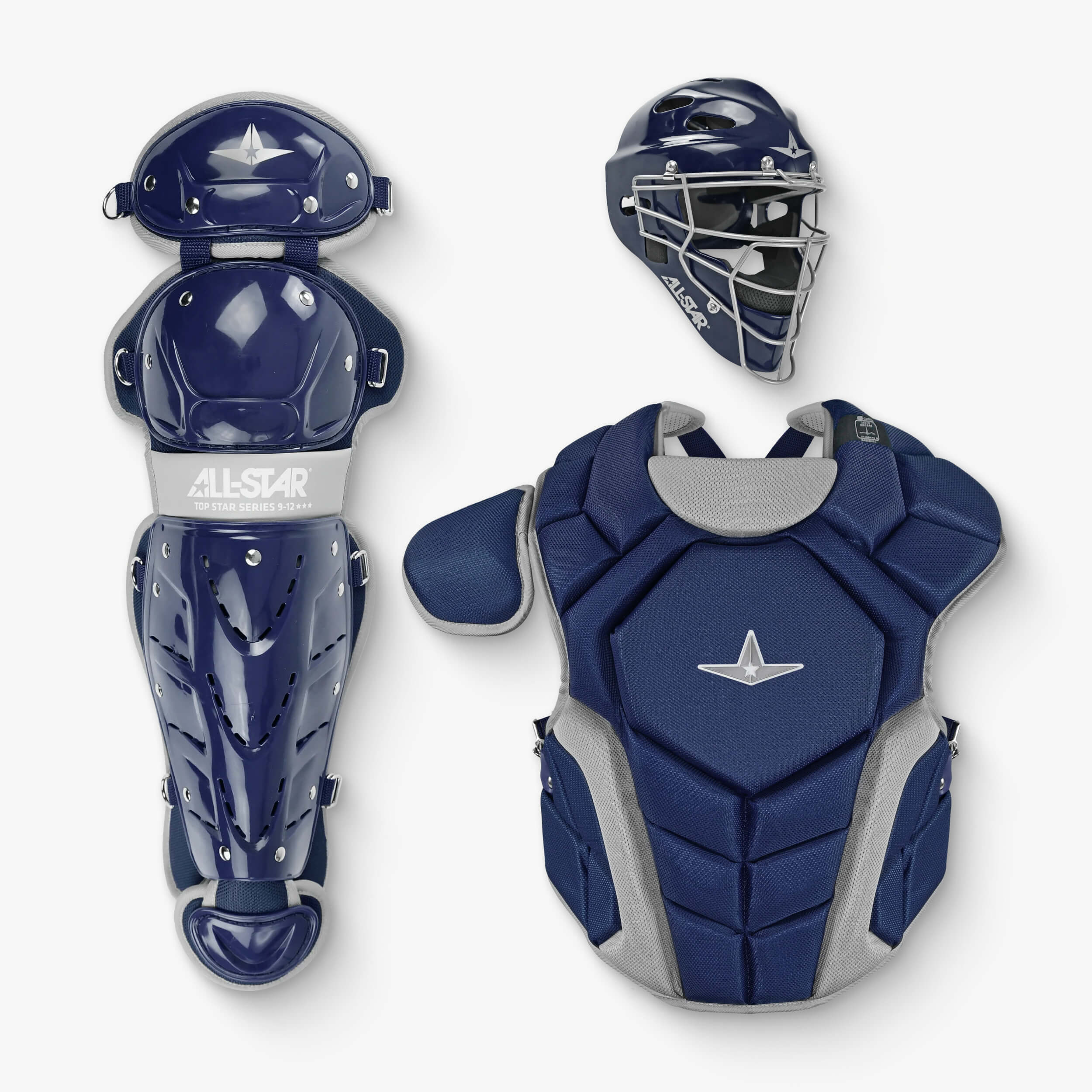 All-Star Top Star Youth (7-9) Catcher's Set, Navy
